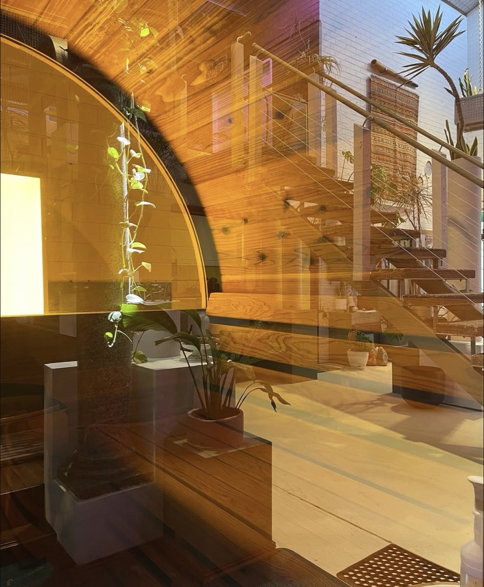 Warm timber interior of a sauna at Ark